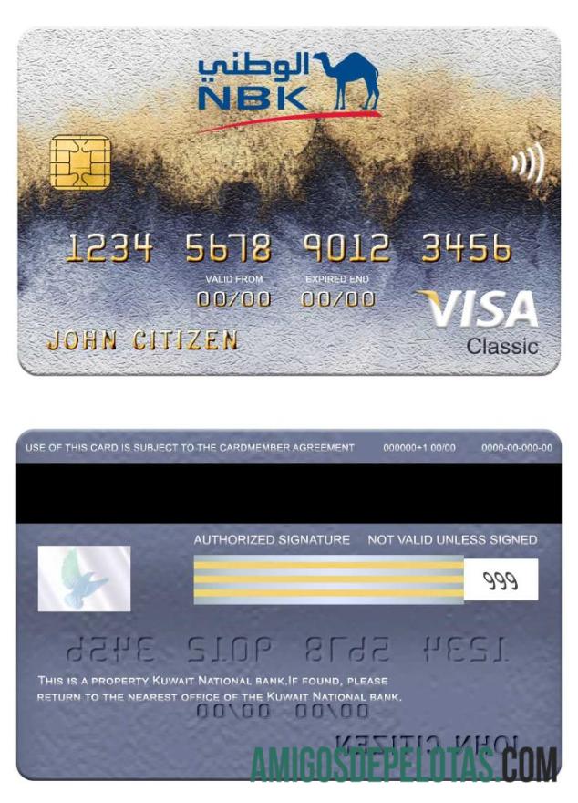 Kuwait National Bank Visa Classic Card example